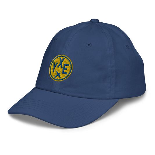 Roundel Kid's Baseball Cap - Gold • YXE Saskatoon • YHM Designs - Image 01