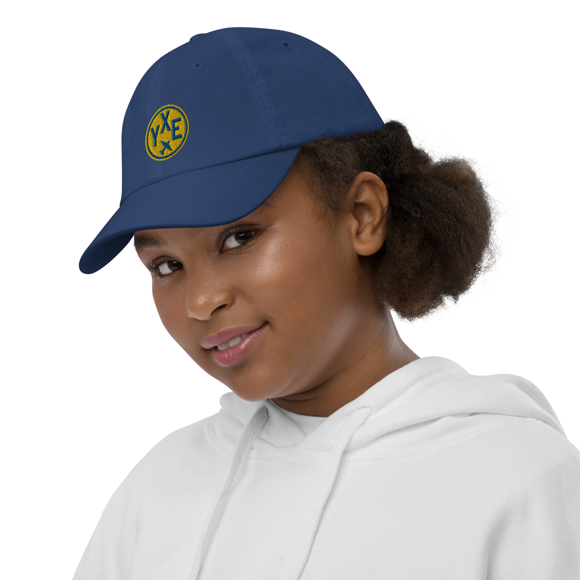 Roundel Kid's Baseball Cap - Gold • YXE Saskatoon • YHM Designs - Image 07