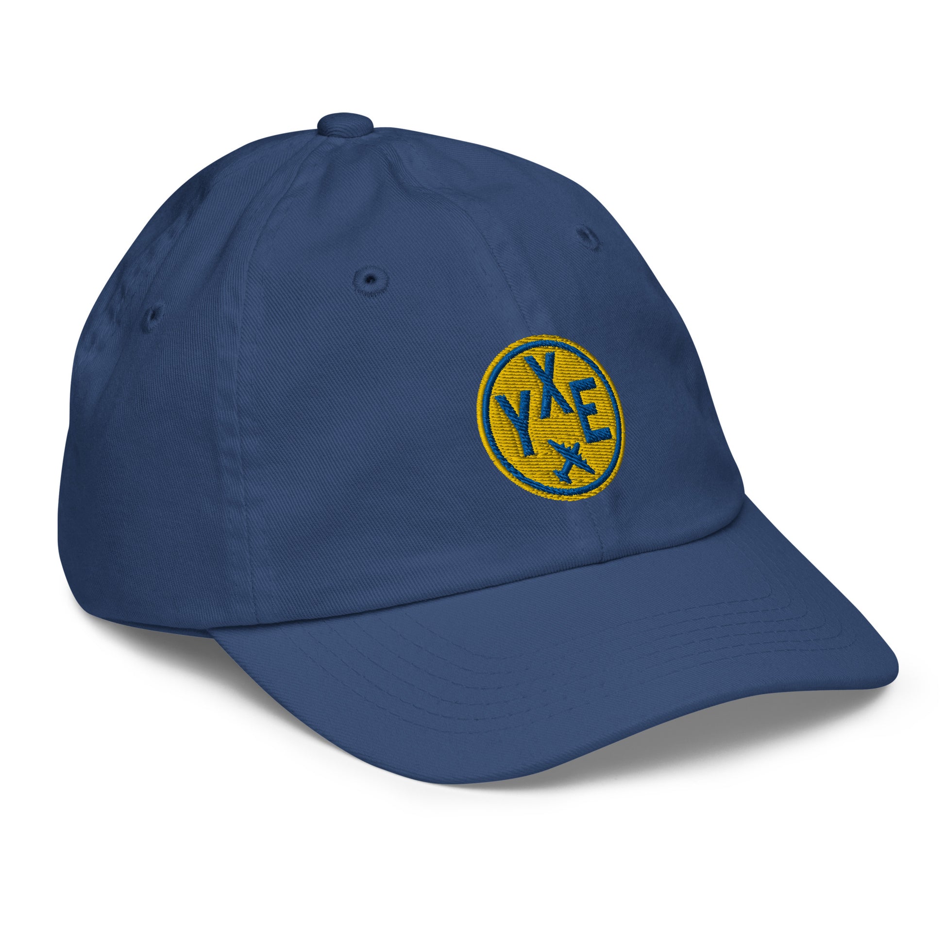 Roundel Kid's Baseball Cap - Gold • YXE Saskatoon • YHM Designs - Image 03