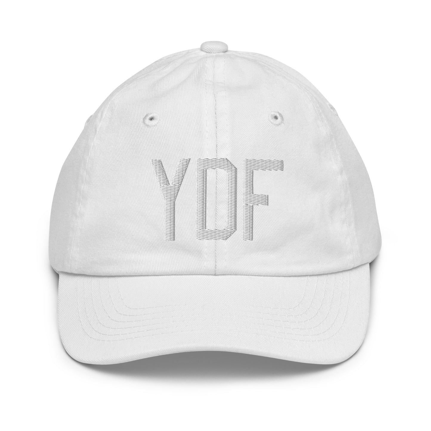 Airport Code Kid's Baseball Cap - White • YDF Deer Lake • YHM Designs - Image 34