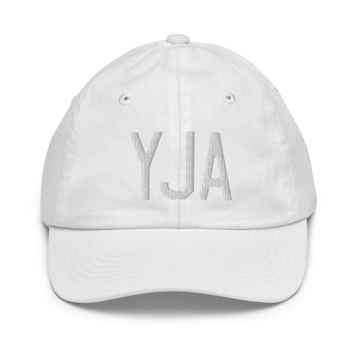 Airport Code Kid's Baseball Cap - White • YJA Jasper • YHM Designs - Image 34
