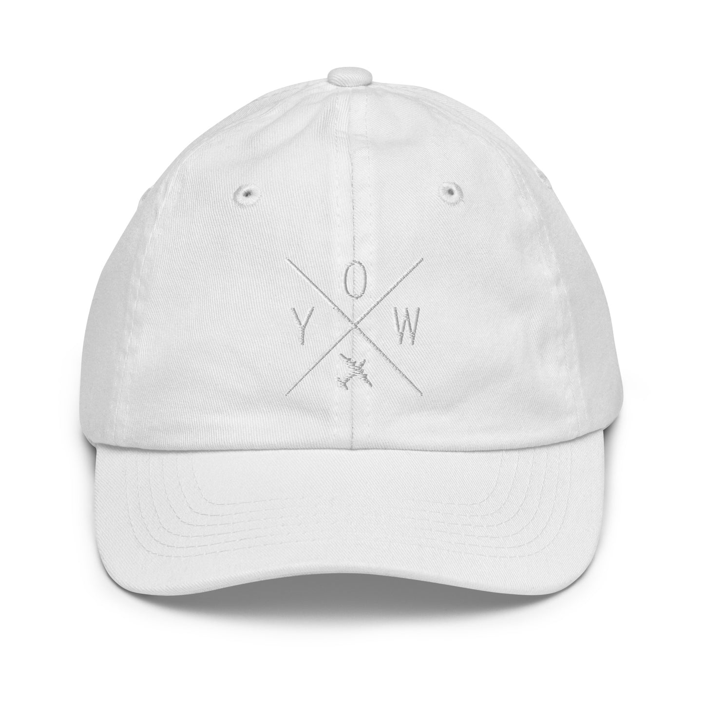 Crossed-X Kid's Baseball Cap - White • YOW Ottawa • YHM Designs - Image 34
