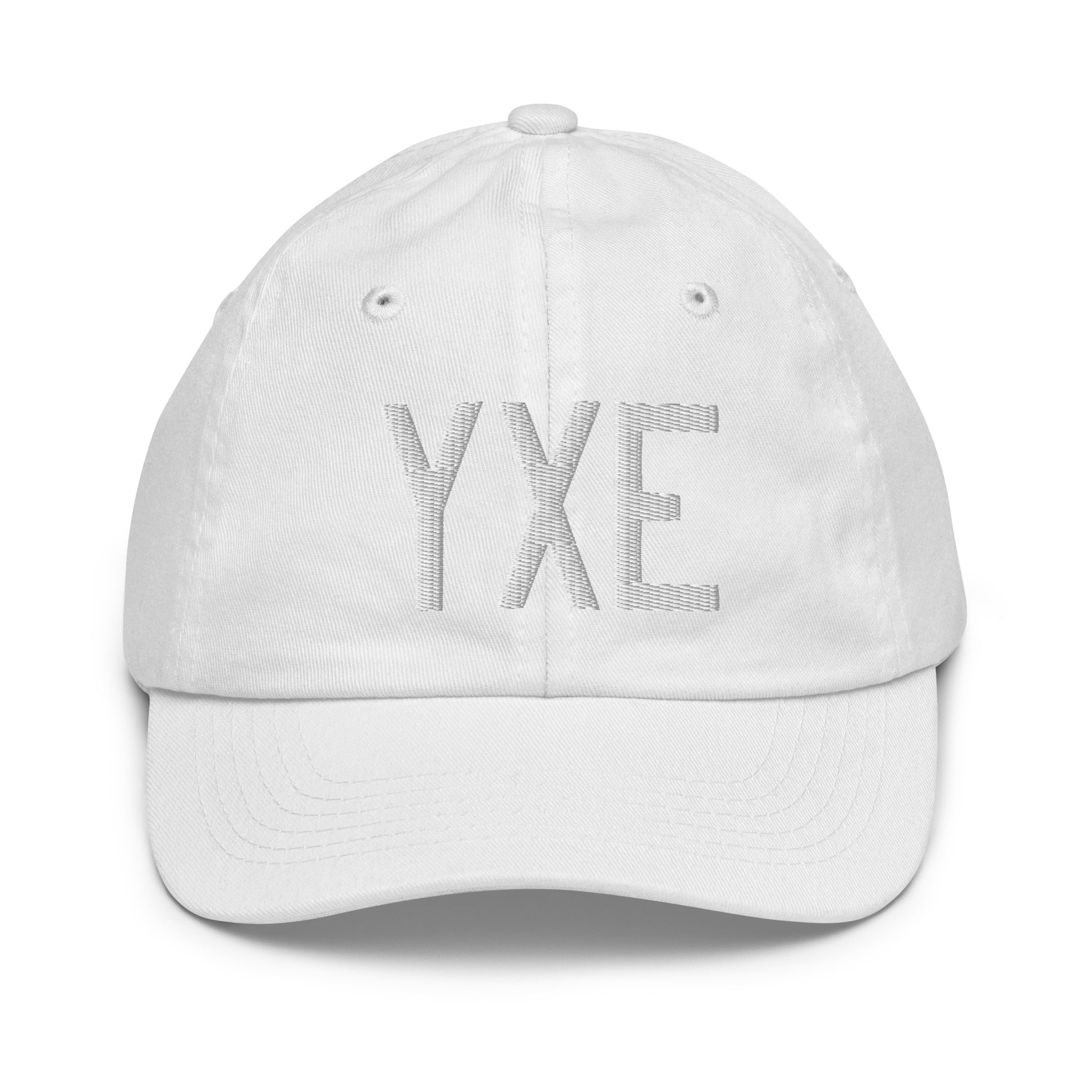 Airport Code Kid's Baseball Cap - White • YXE Saskatoon • YHM Designs - Image 34