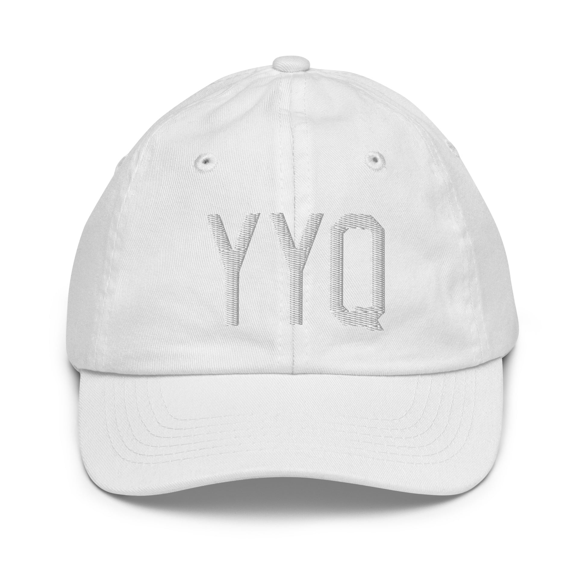 Airport Code Kid's Baseball Cap - White • YYQ Churchill • YHM Designs - Image 34
