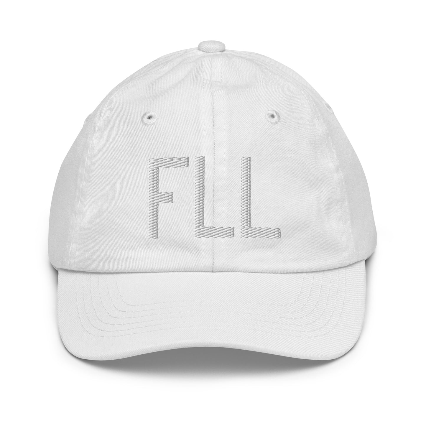 Airport Code Kid's Baseball Cap - White • FLL Fort Lauderdale • YHM Designs - Image 34