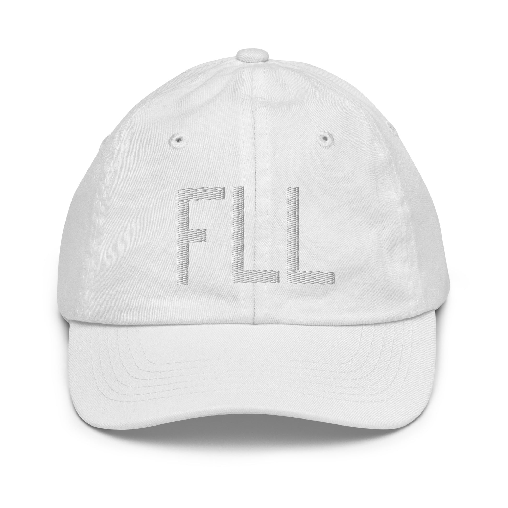 Airport Code Kid's Baseball Cap - White • FLL Fort Lauderdale • YHM Designs - Image 34
