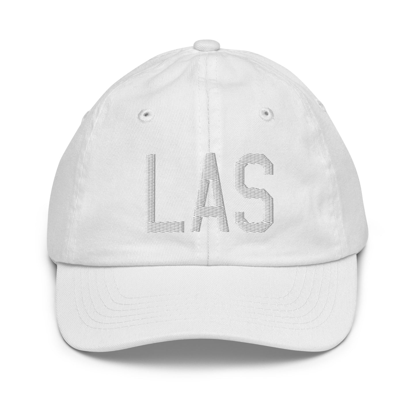 Airport Code Kid's Baseball Cap - White • LAS Las Vegas • YHM Designs - Image 34