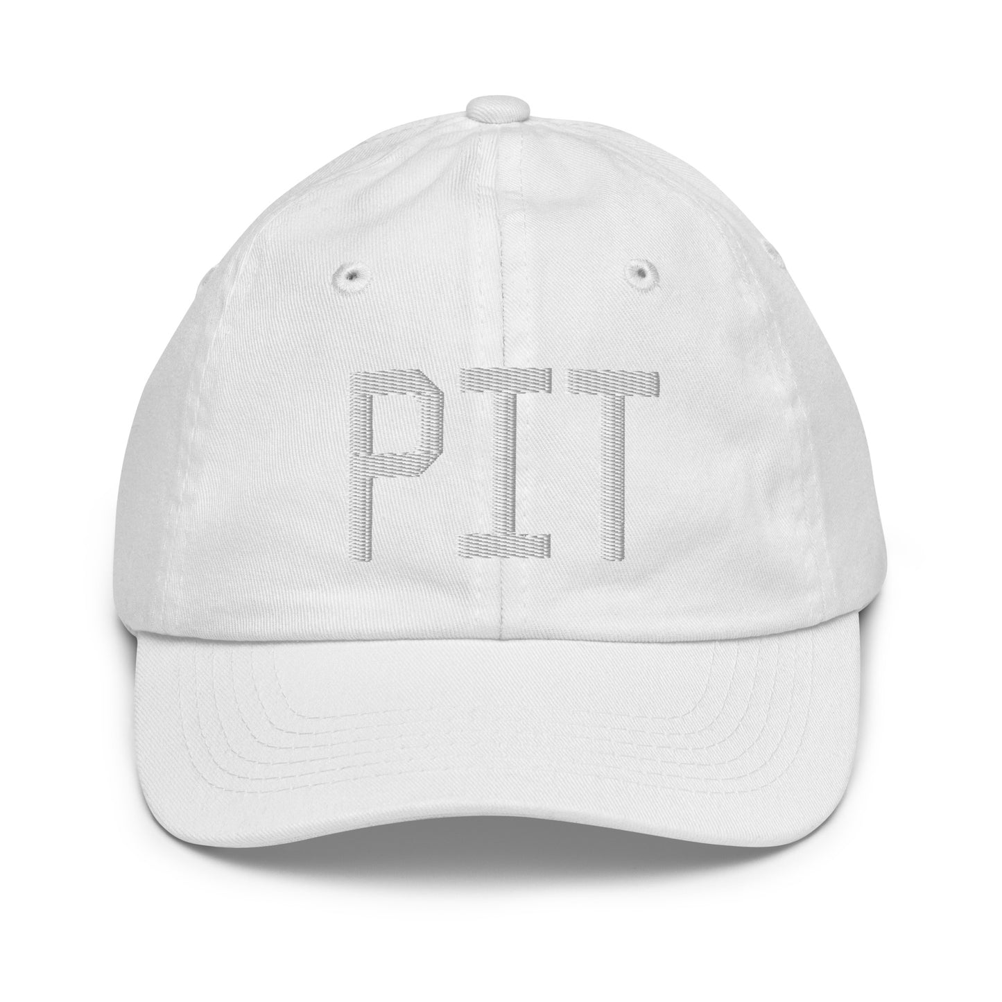 Airport Code Kid's Baseball Cap - White • PIT Pittsburgh • YHM Designs - Image 34