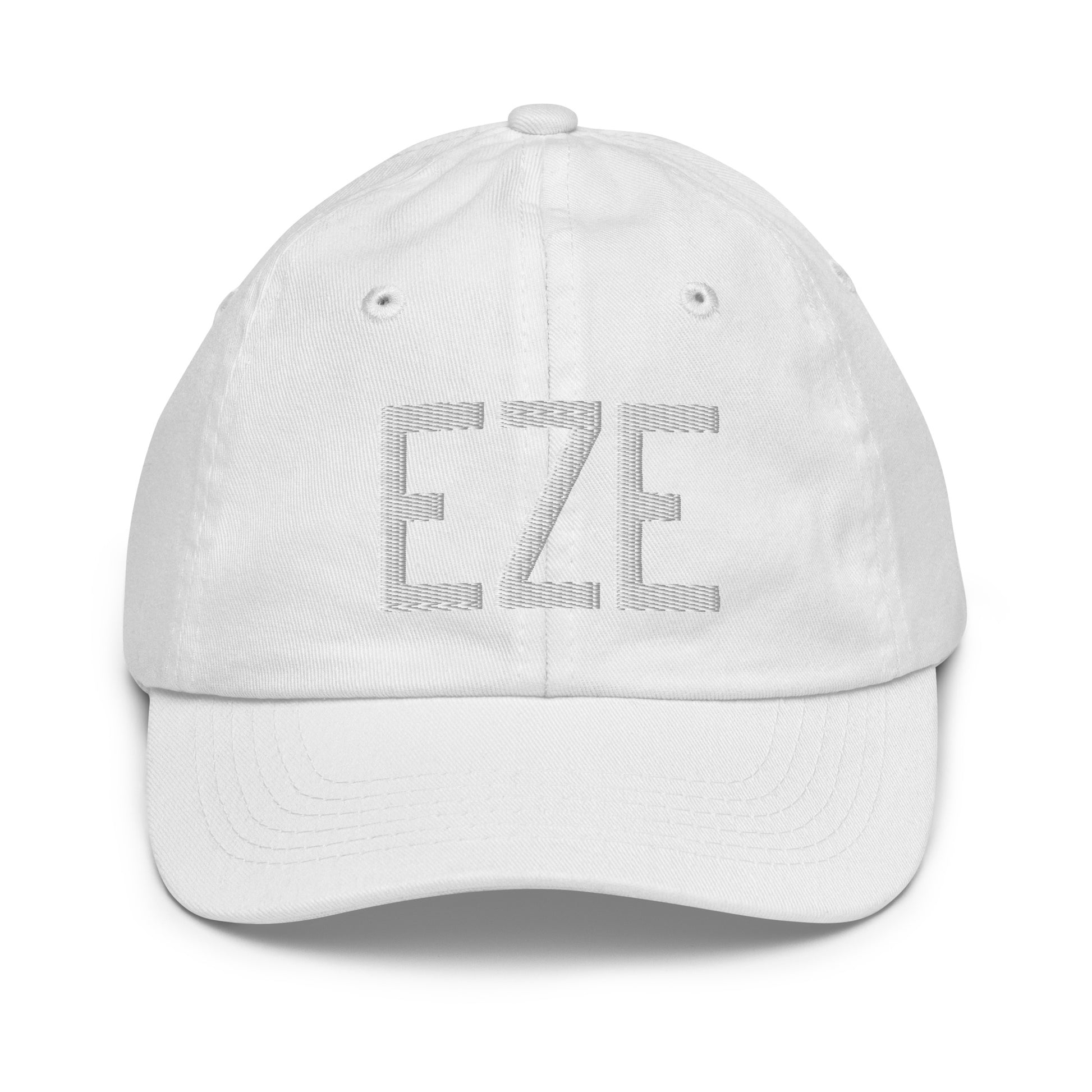 Airport Code Kid's Baseball Cap - White • EZE Buenos Aires • YHM Designs - Image 34