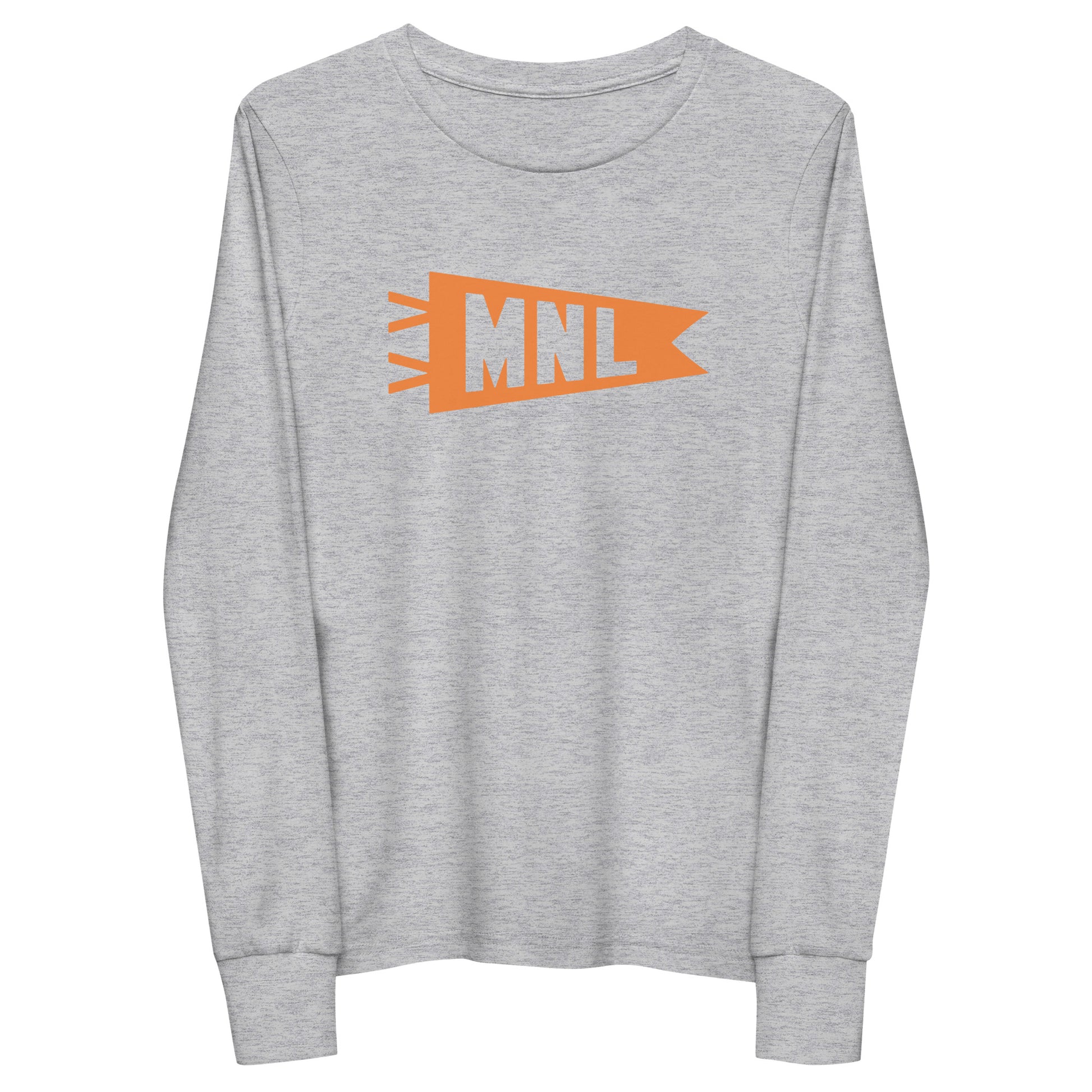 Kid's Airport Code Long-Sleeve Tee - Orange Graphic • MNL Manila • YHM Designs - Image 11
