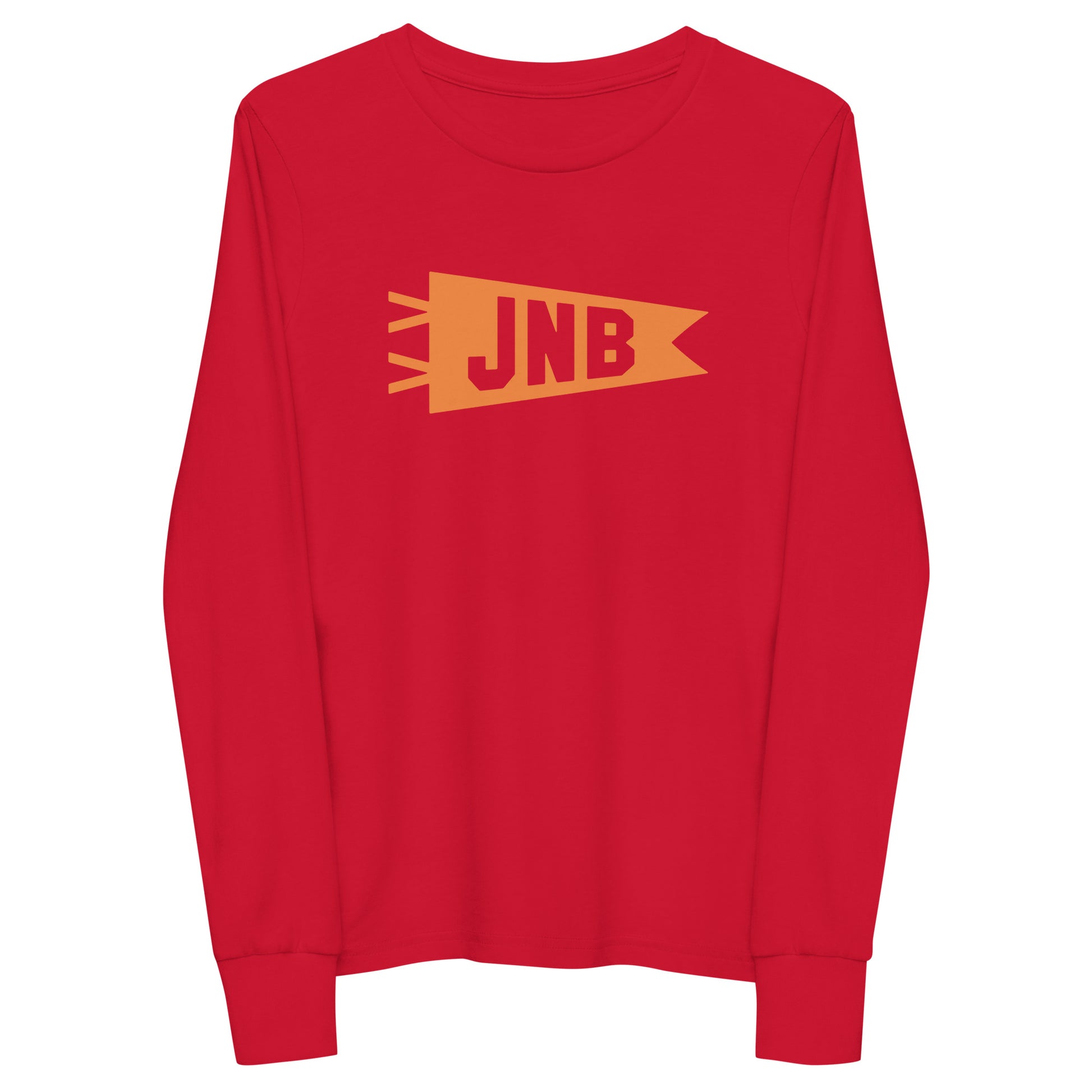 Kid's Airport Code Long-Sleeve Tee - Orange Graphic • JNB Johannesburg • YHM Designs - Image 10