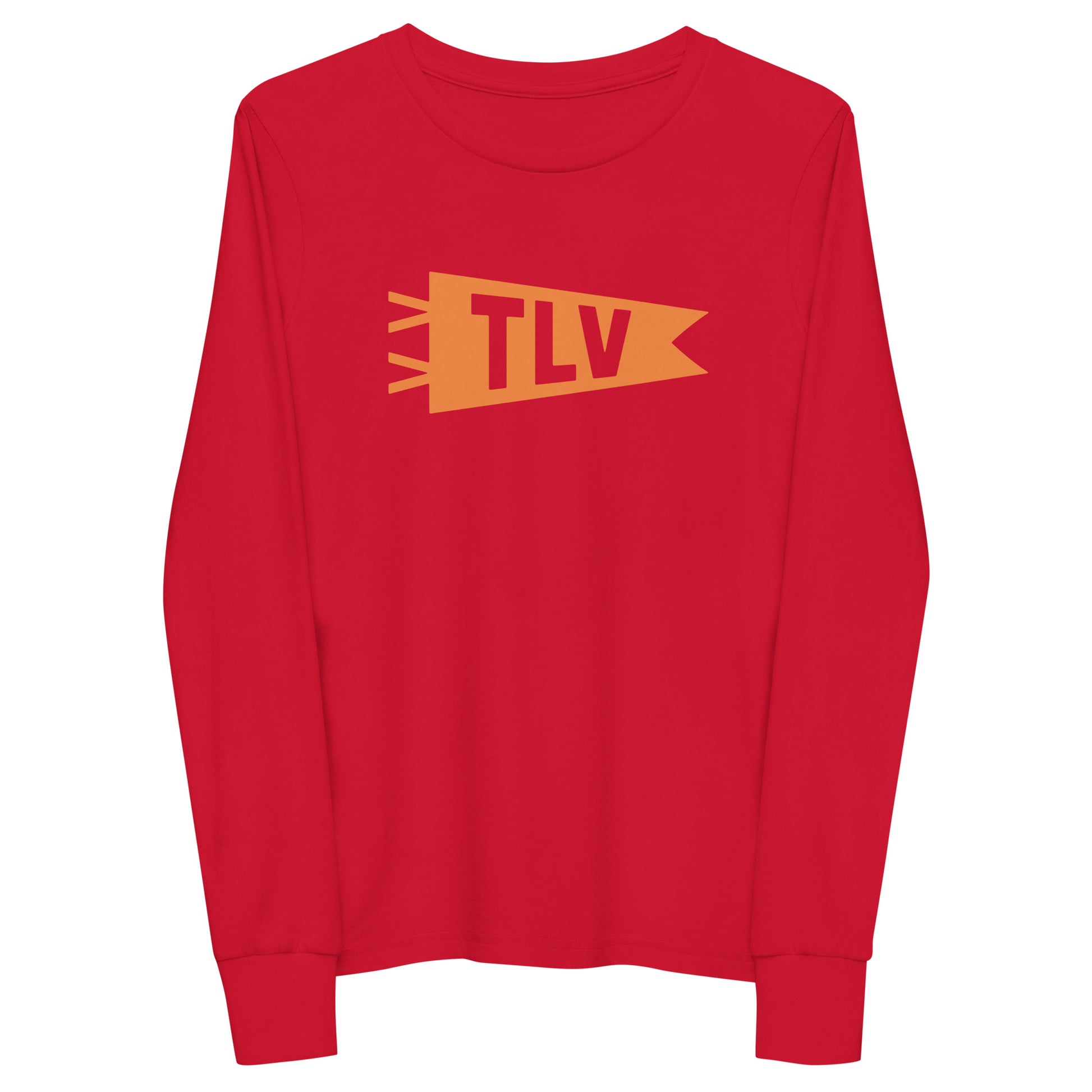 Kid's Airport Code Long-Sleeve Tee - Orange Graphic • TLV Tel Aviv • YHM Designs - Image 10