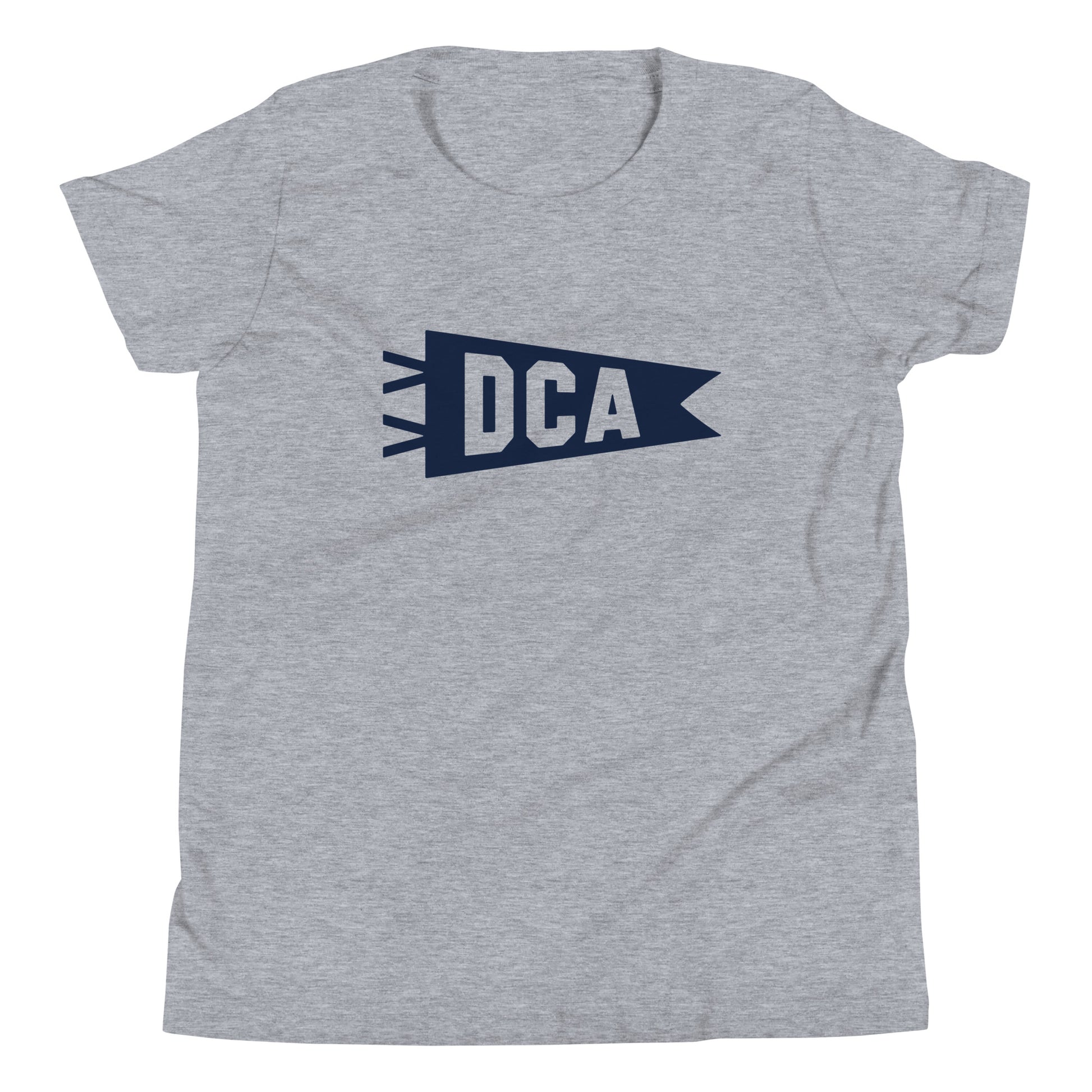 Kid's Airport Code Tee - Navy Blue Graphic • DCA Washington • YHM Designs - Image 01