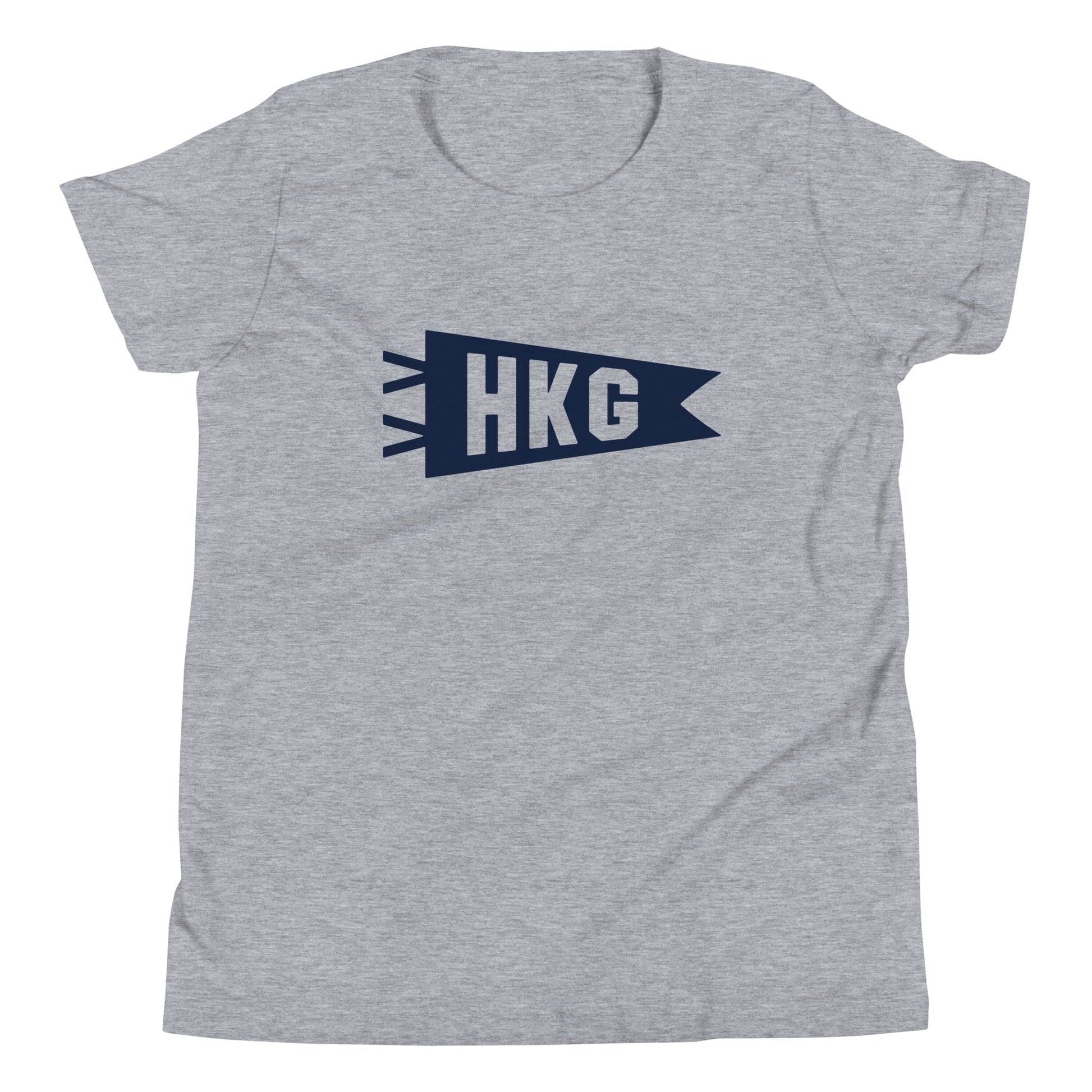 HKG Hong Kong Kid's T-Shirt • Banner Design in Navy Blue • YHM Designs - Image 01