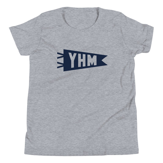 Kid's Airport Code Tee - Navy Blue Graphic • YHM Hamilton • YHM Designs - Image 01