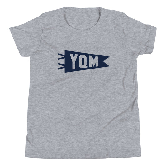Kid's Airport Code Tee - Navy Blue Graphic • YQM Moncton • YHM Designs - Image 01