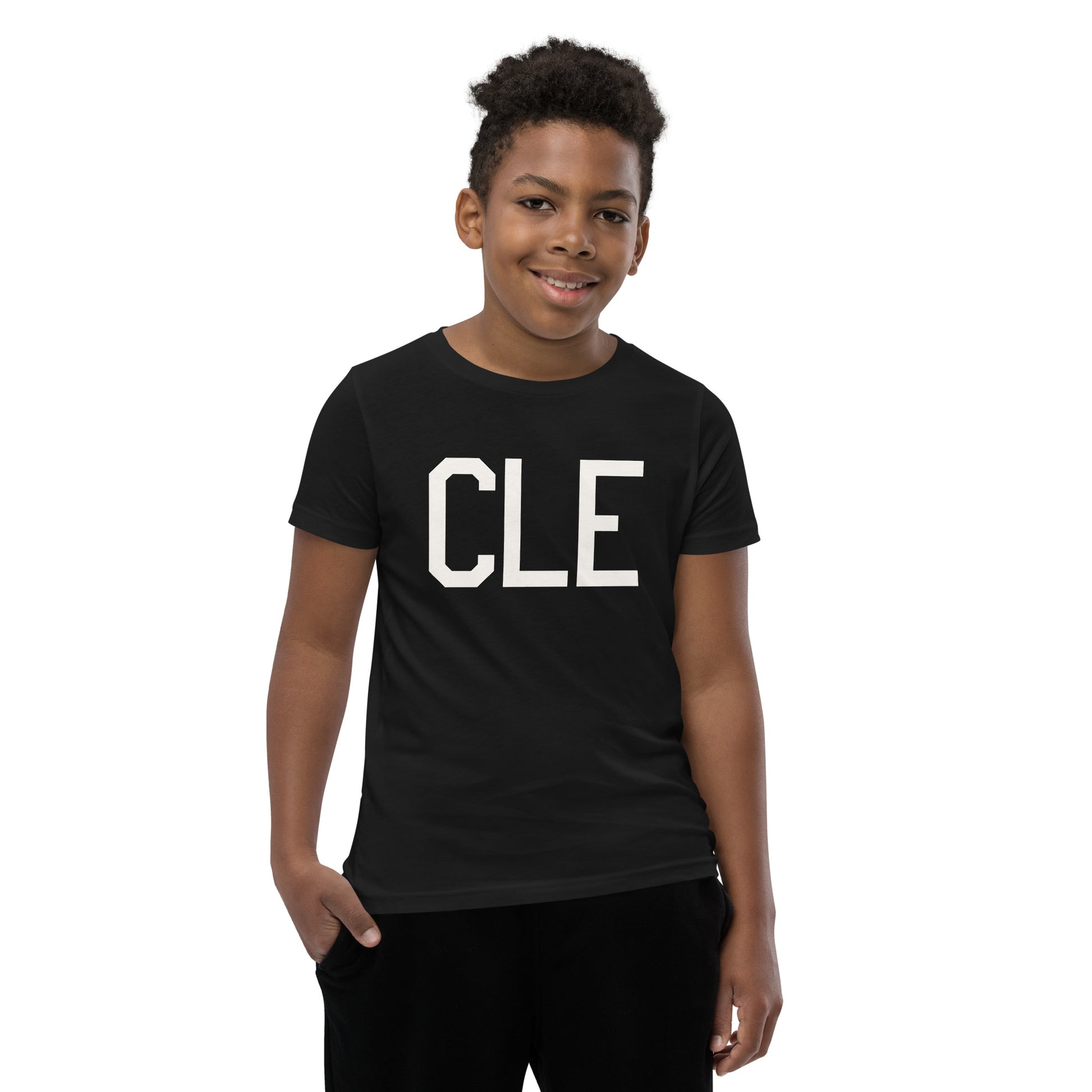 Kid's T-Shirt - White Graphic • CLE Cleveland • YHM Designs - Image 06