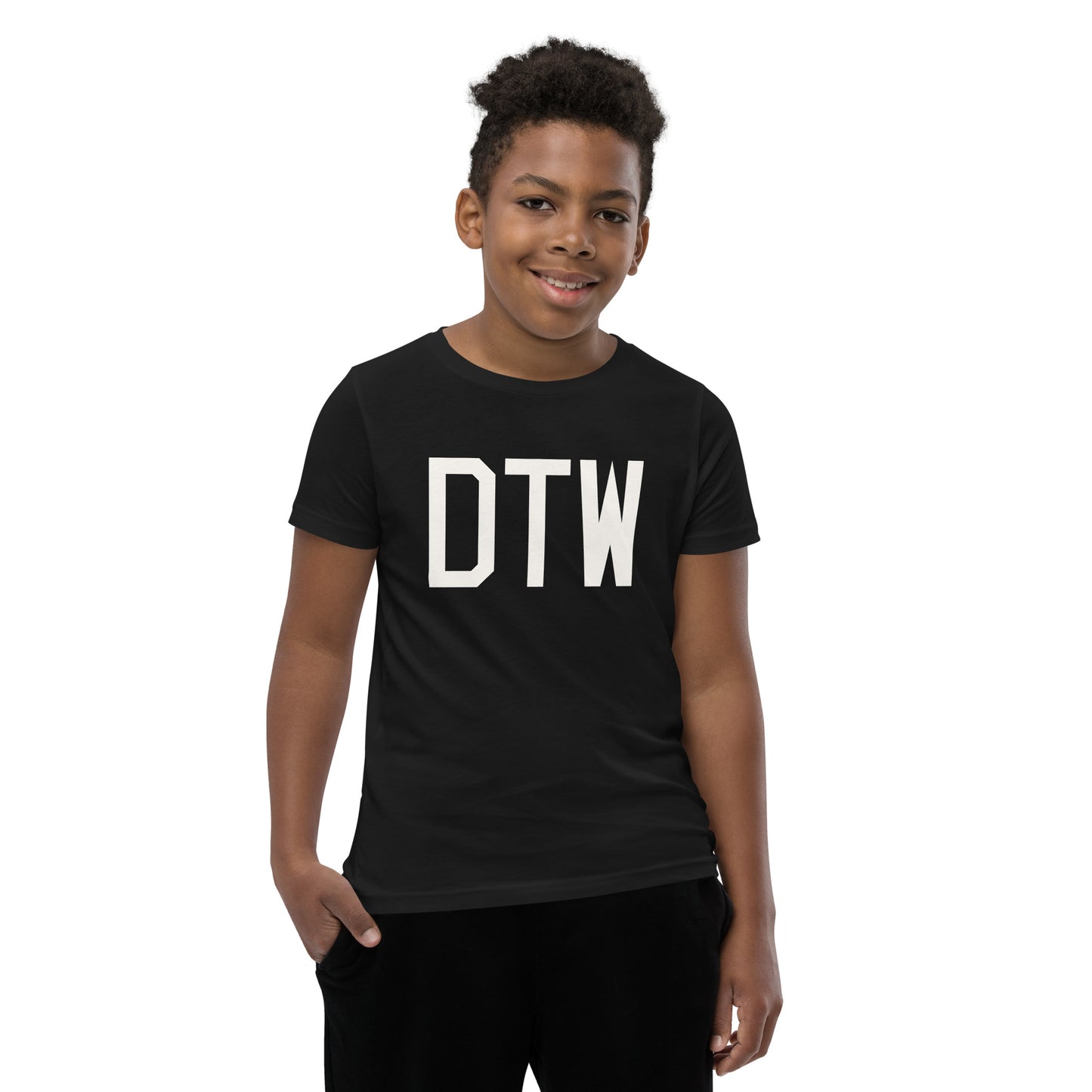 Kid's T-Shirt - White Graphic • DTW Detroit • YHM Designs - Image 06