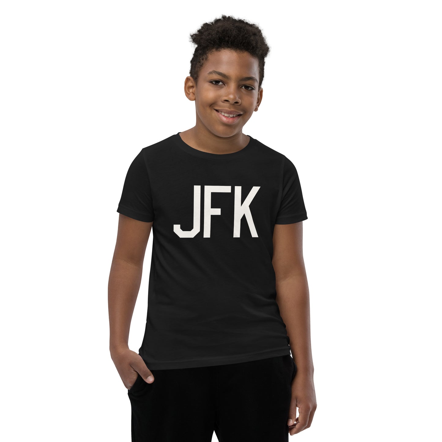 Kid's T-Shirt - White Graphic • JFK New York • YHM Designs - Image 06