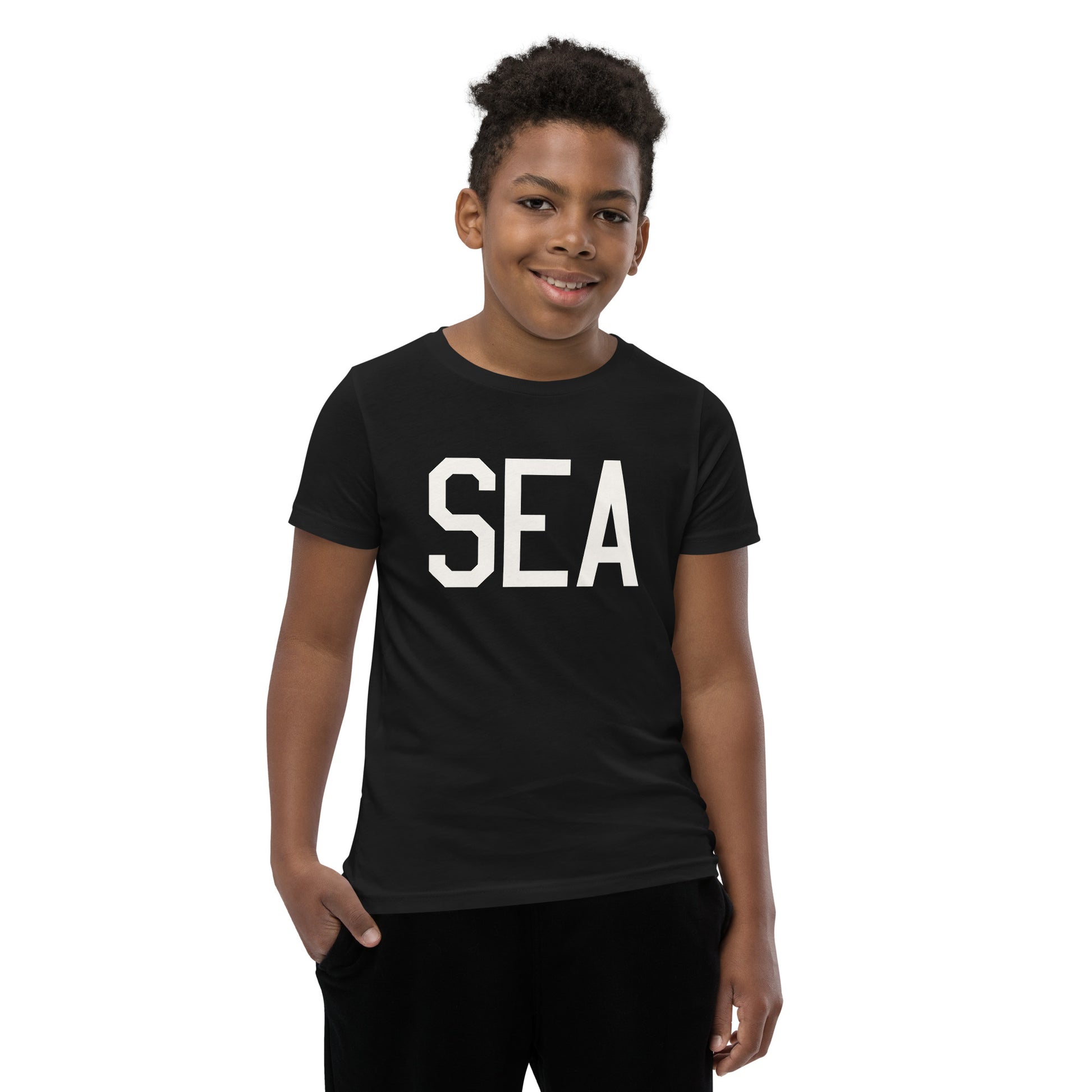 Kid's T-Shirt - White Graphic • SEA Seattle • YHM Designs - Image 06