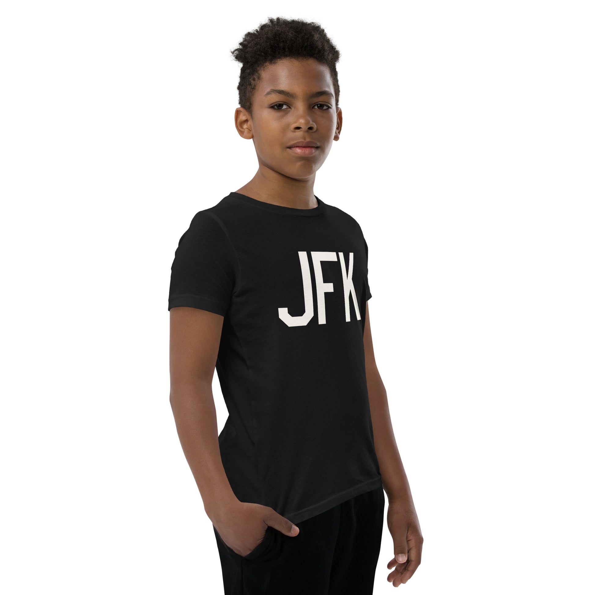 Kid's T-Shirt - White Graphic • JFK New York • YHM Designs - Image 07