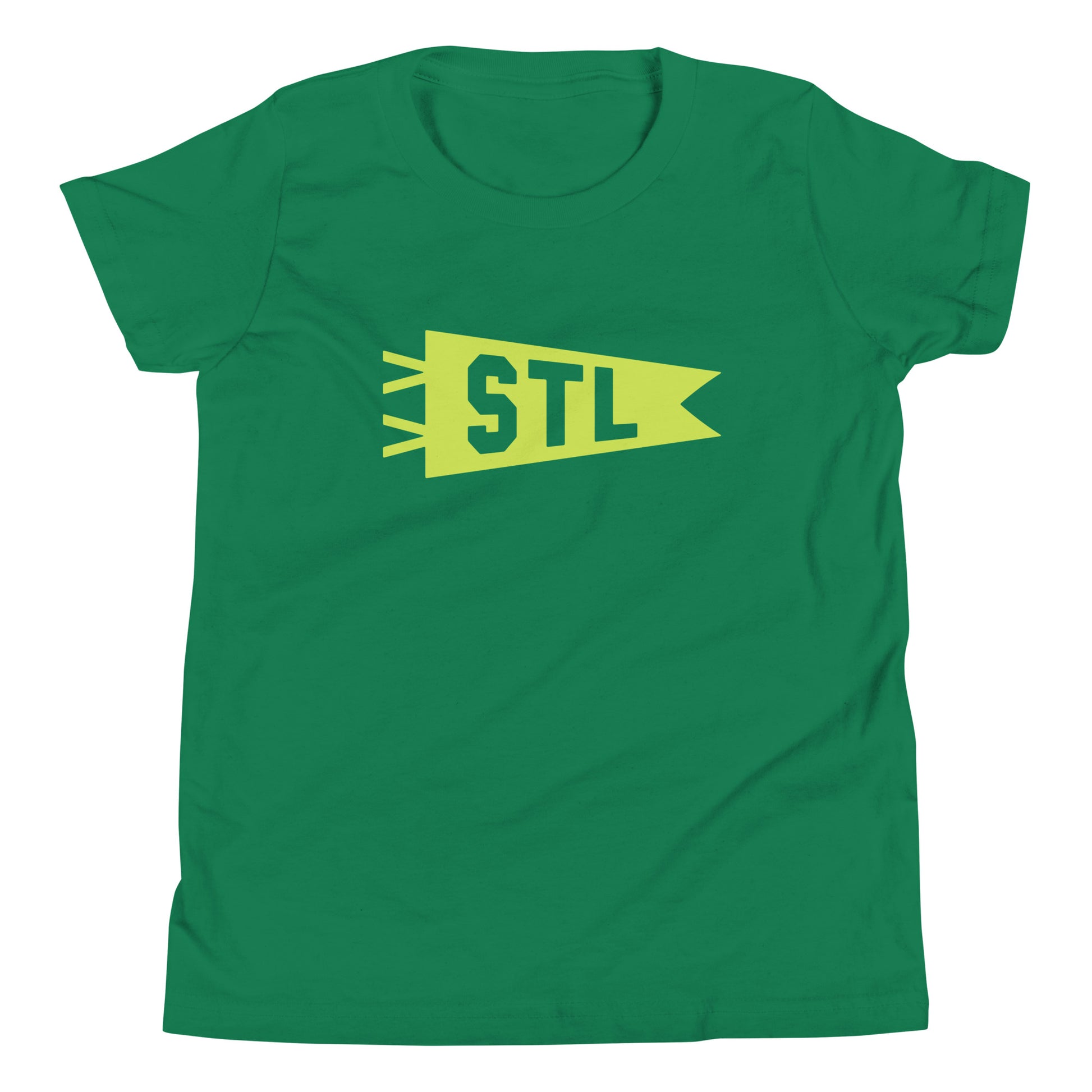 Kid's Airport Code Tee - Green Graphic • STL St. Louis • YHM Designs - Image 02