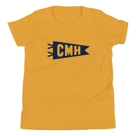Kid's Airport Code Tee - Navy Blue Graphic • CMH Columbus • YHM Designs - Image 02