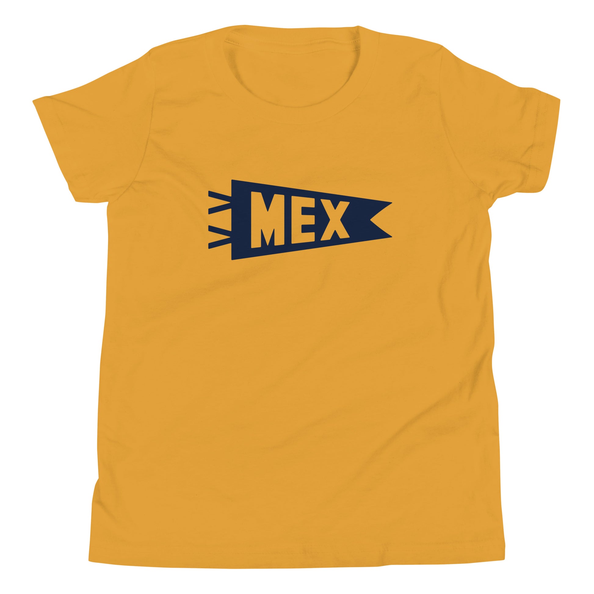 MEX Mexico City Kid's T-Shirt • Banner Design in Navy Blue • YHM Designs - Image 02