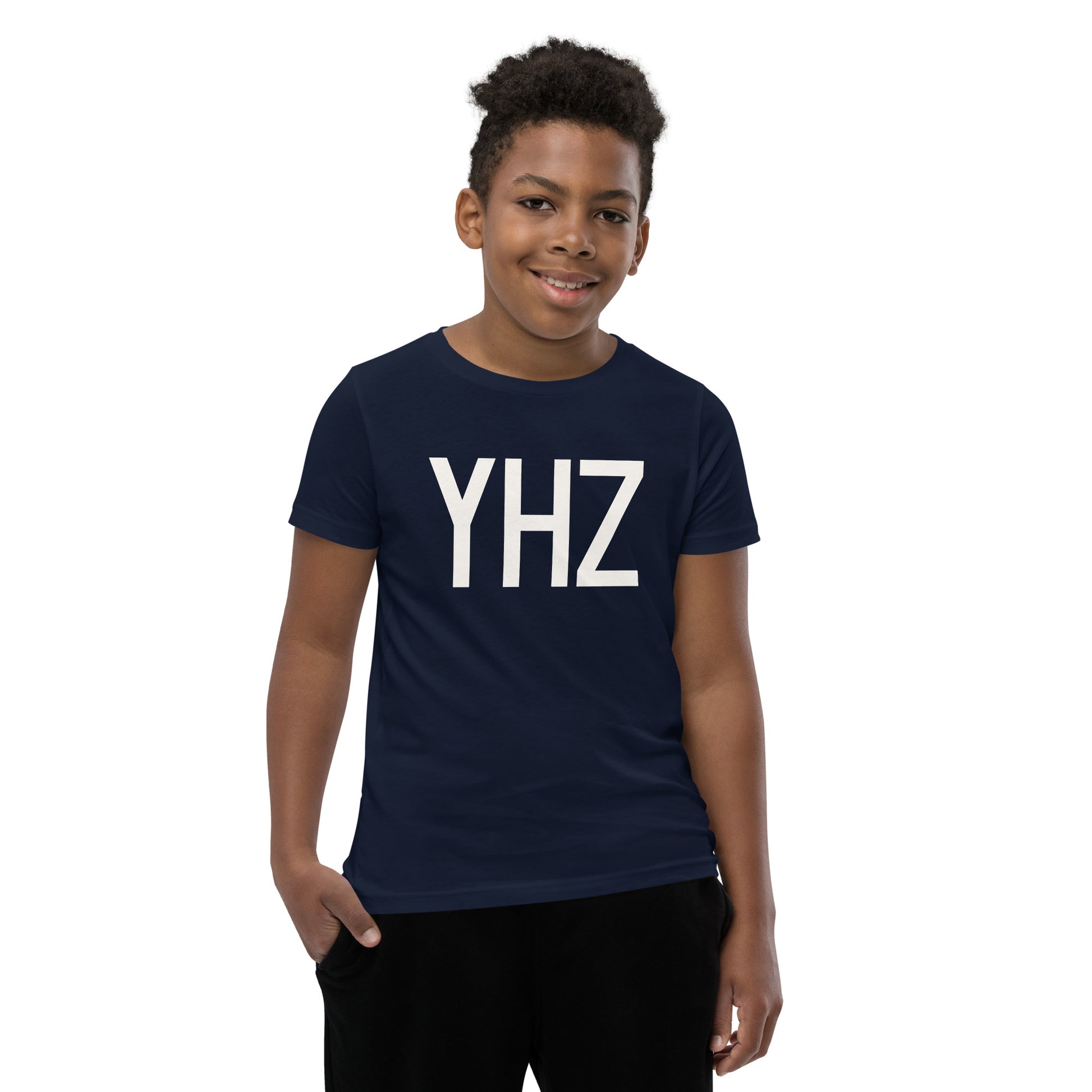 Kid's T-Shirt - White Graphic • YHZ Halifax • YHM Designs - Image 01