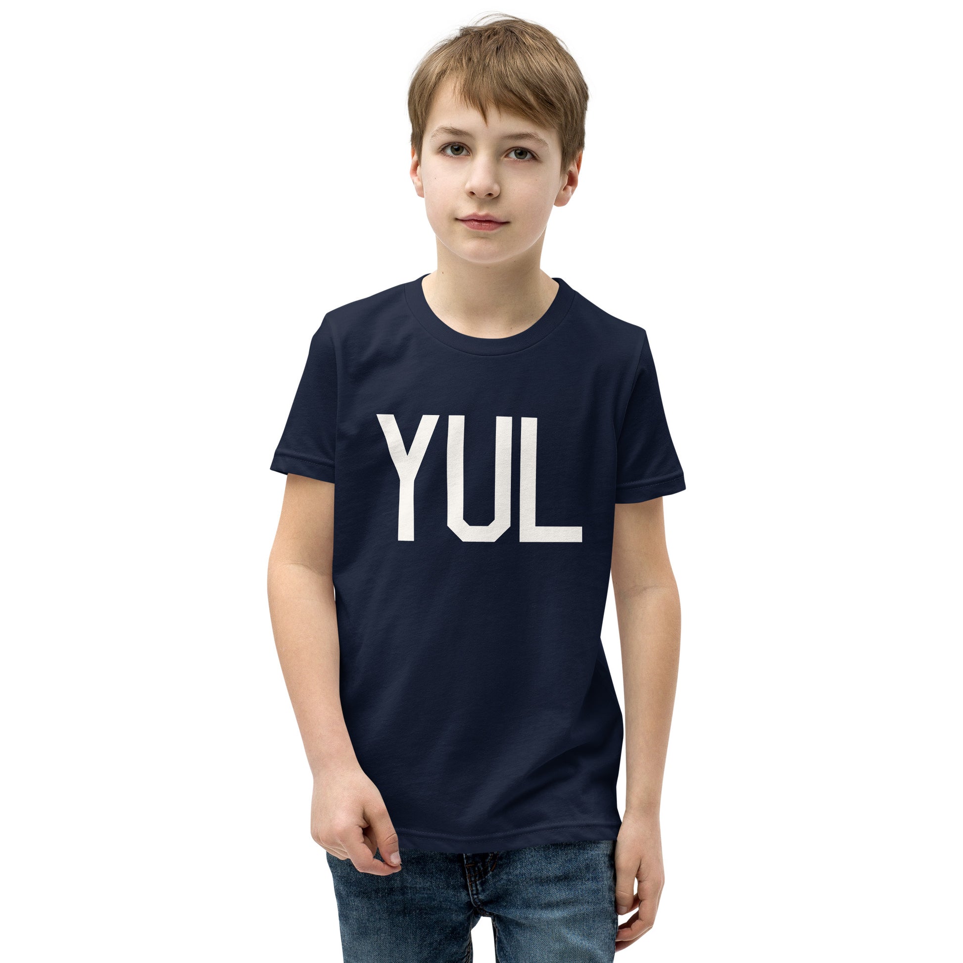 Kid's T-Shirt - White Graphic • YUL Montreal • YHM Designs - Image 03