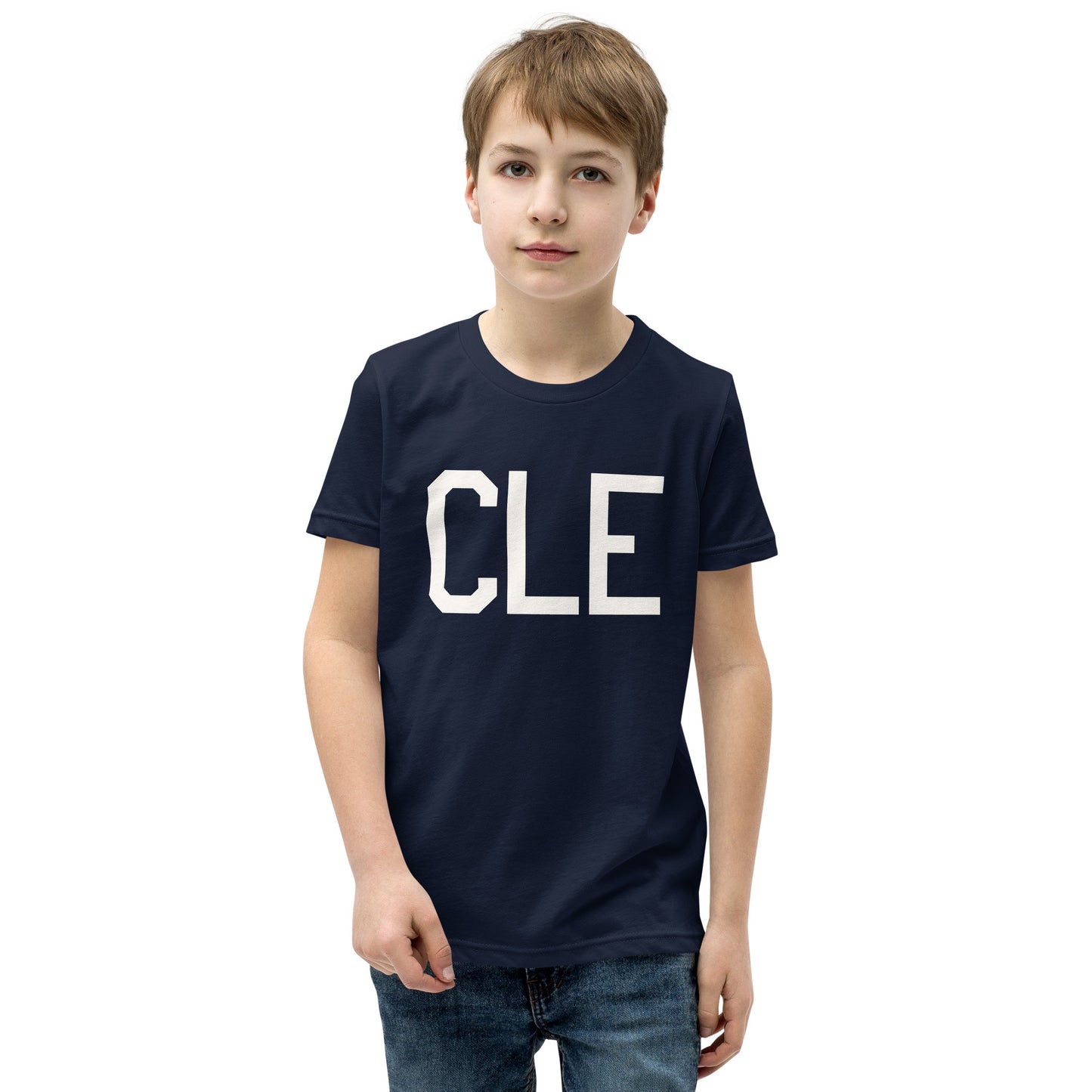 Kid's T-Shirt - White Graphic • CLE Cleveland • YHM Designs - Image 03