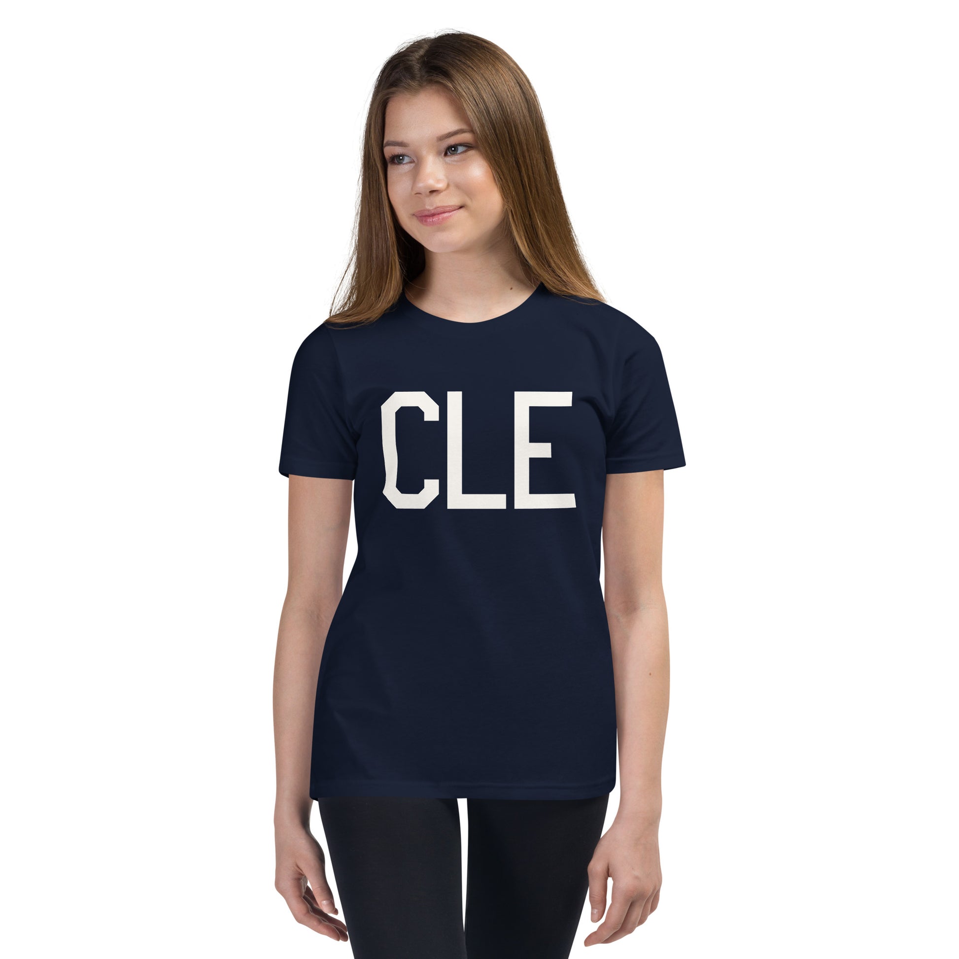Kid's T-Shirt - White Graphic • CLE Cleveland • YHM Designs - Image 04