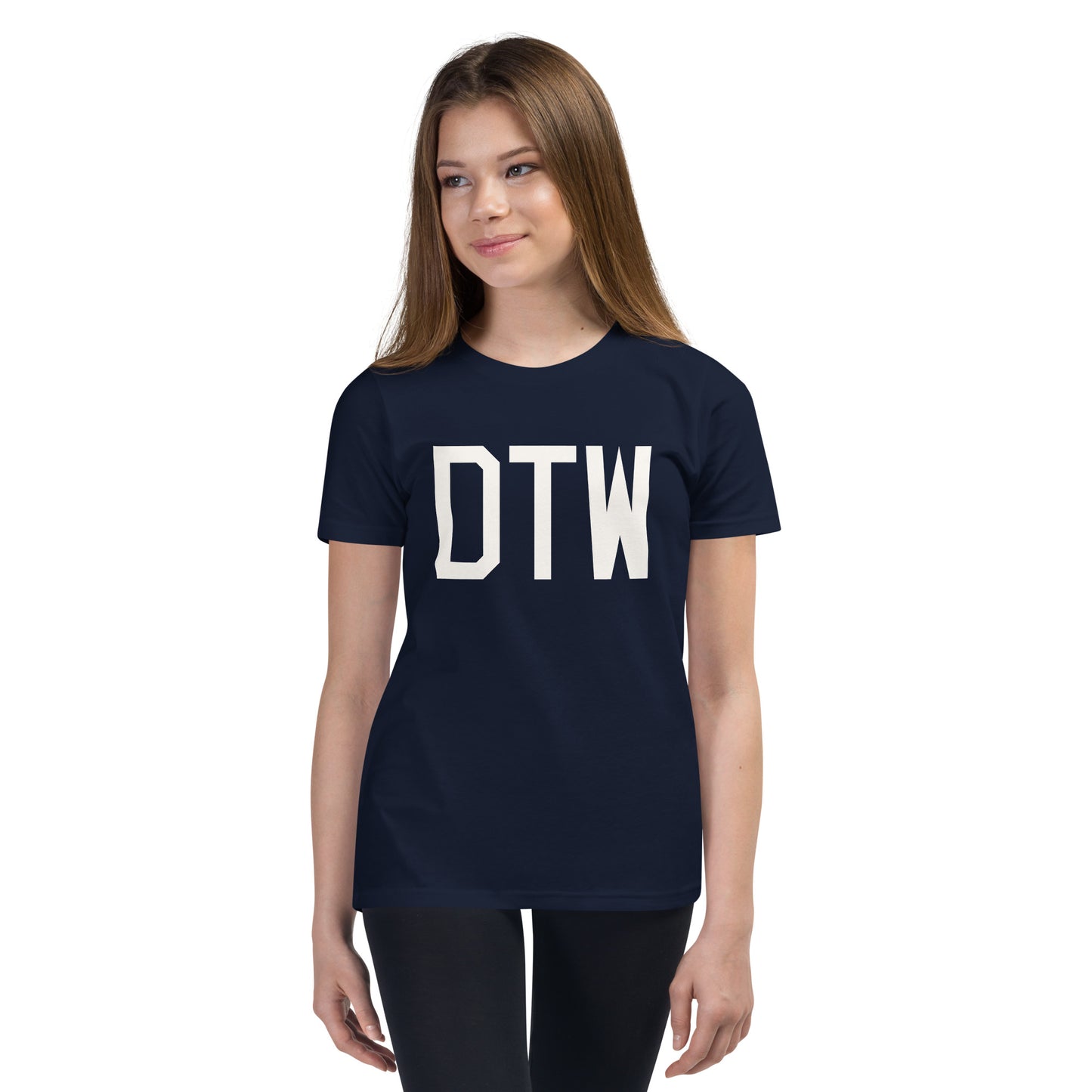 Kid's T-Shirt - White Graphic • DTW Detroit • YHM Designs - Image 04