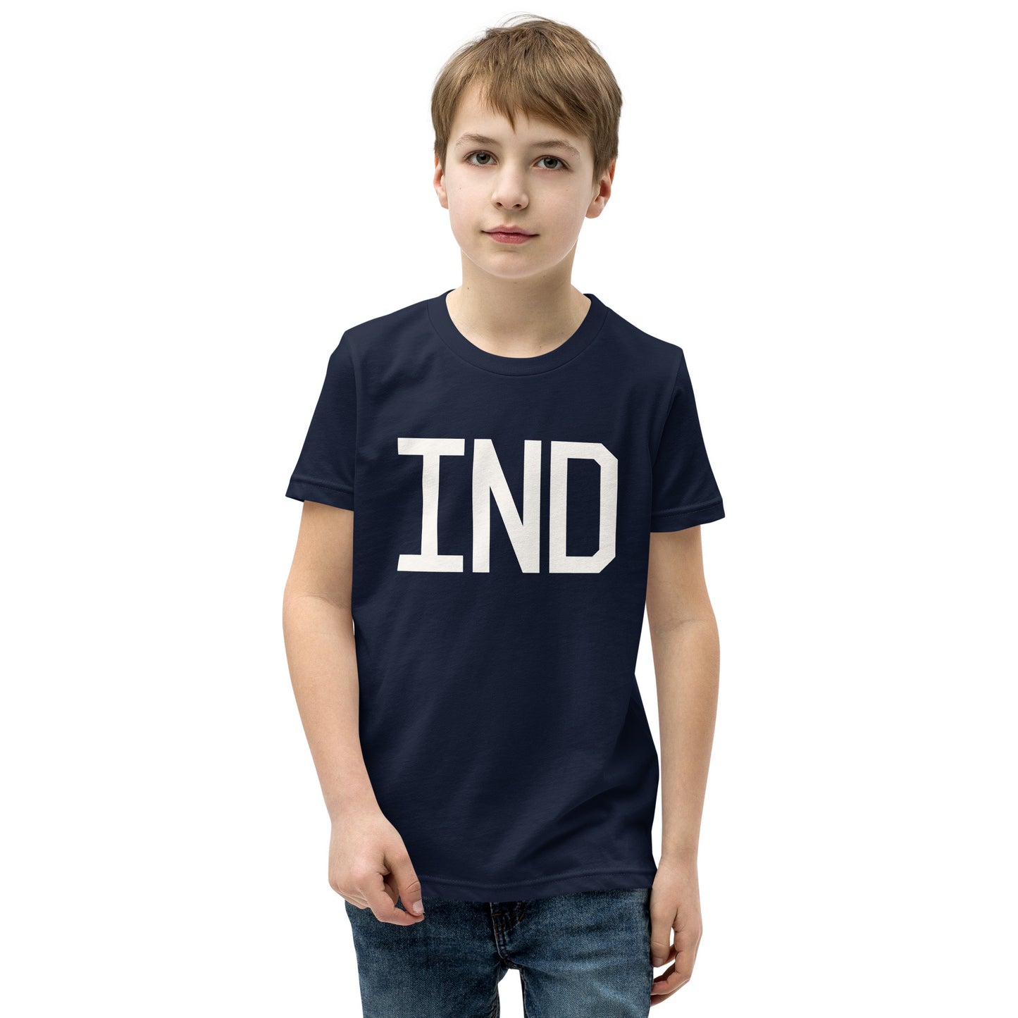 Kid's T-Shirt - White Graphic • IND Indianapolis • YHM Designs - Image 03