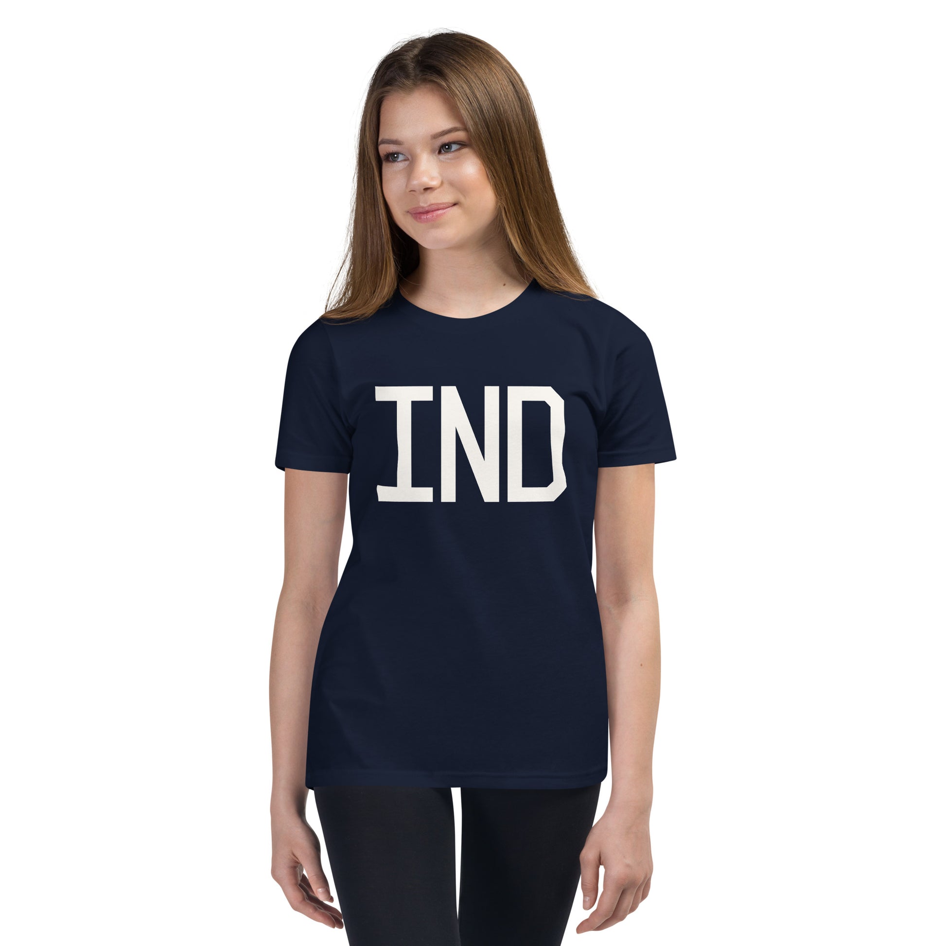 Kid's T-Shirt - White Graphic • IND Indianapolis • YHM Designs - Image 04