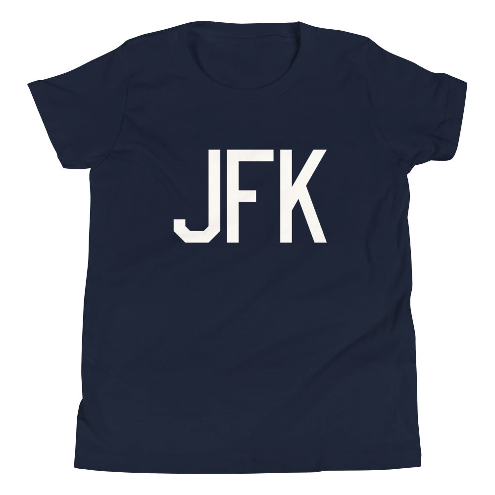 Kid's T-Shirt - White Graphic • JFK New York • YHM Designs - Image 05