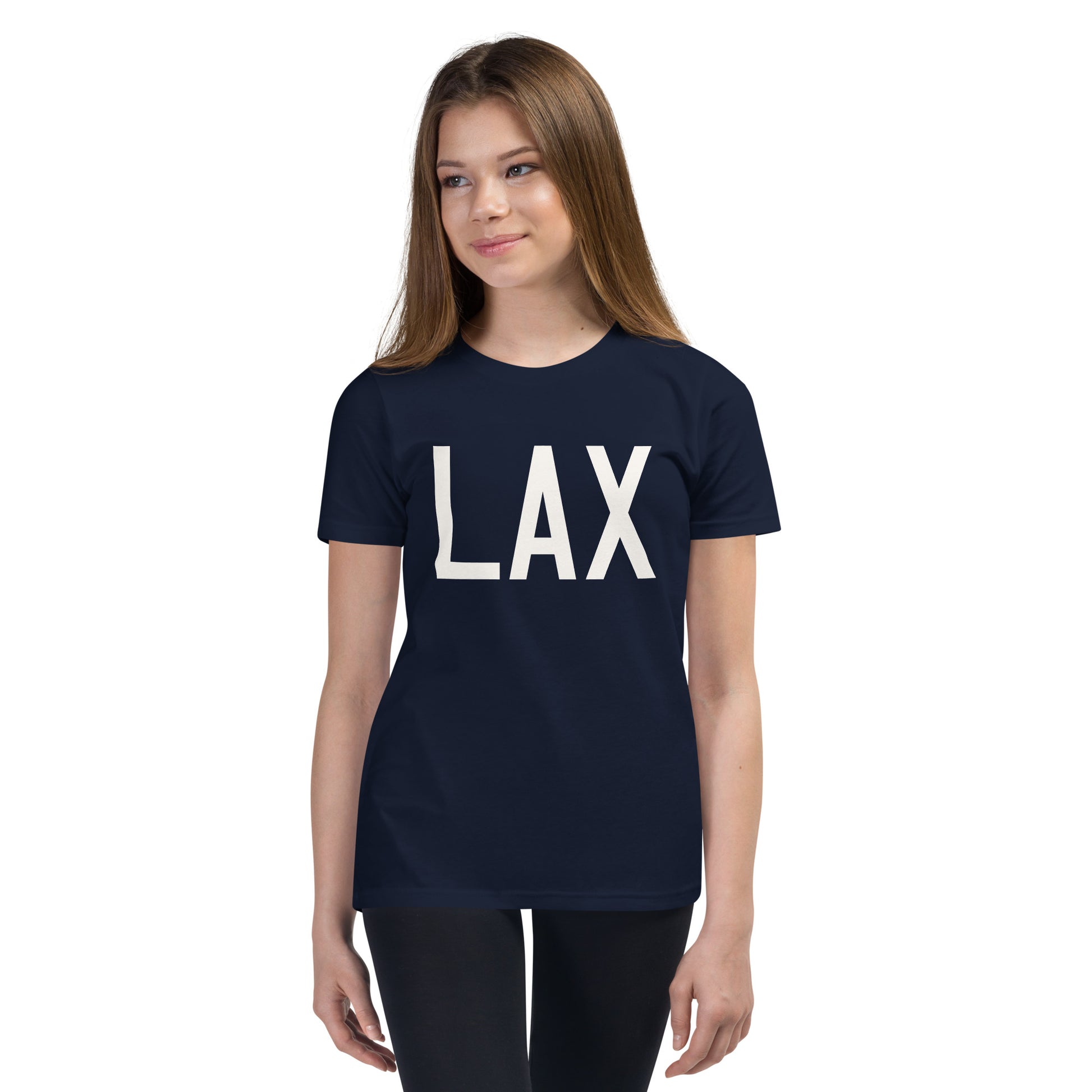 Kid's T-Shirt - White Graphic • LAX Los Angeles • YHM Designs - Image 04