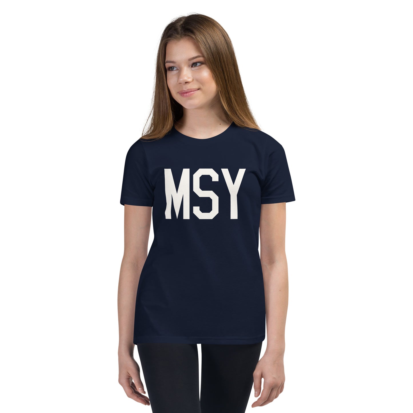 Kid's T-Shirt - White Graphic • MSY New Orleans • YHM Designs - Image 04