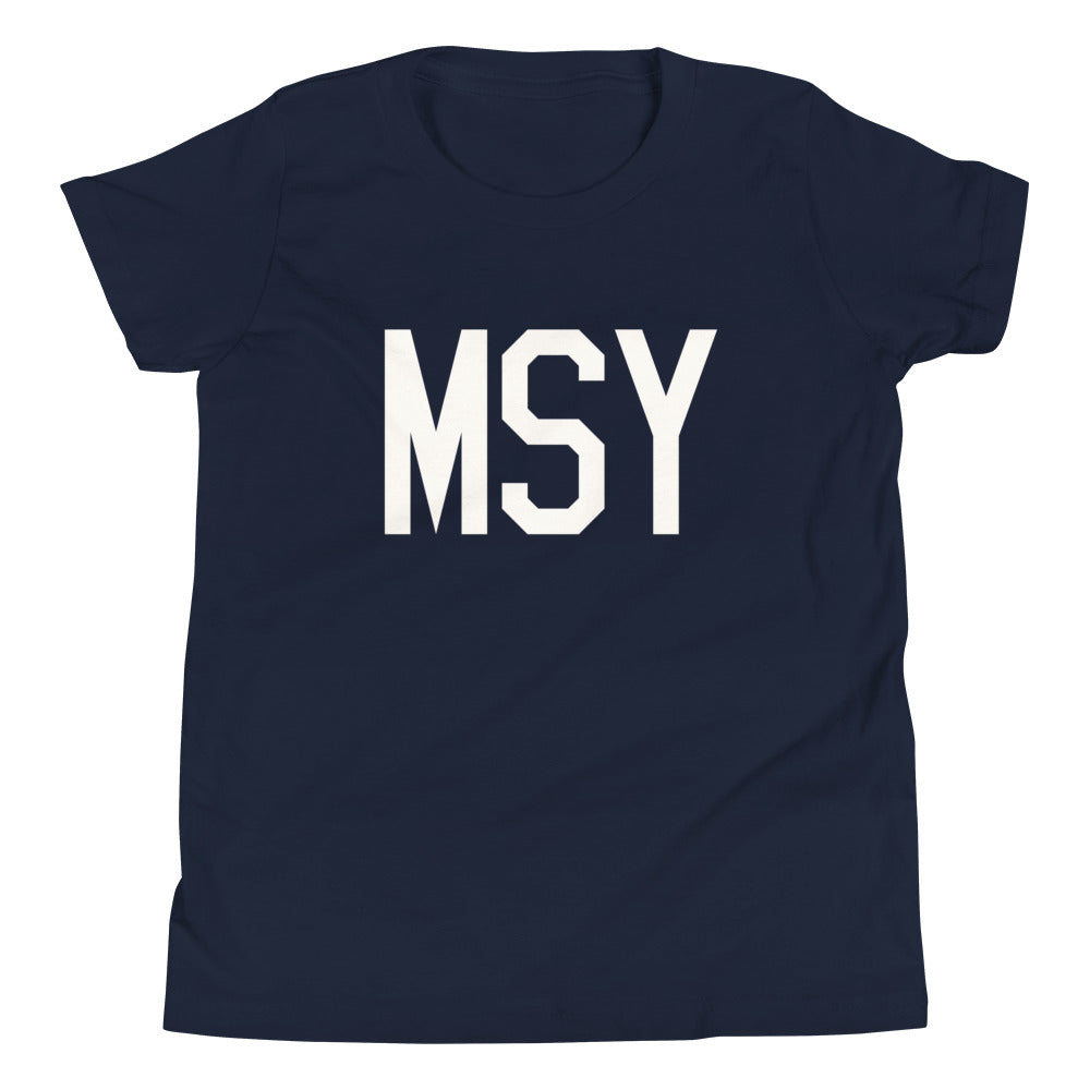 Kid's T-Shirt - White Graphic • MSY New Orleans • YHM Designs - Image 05