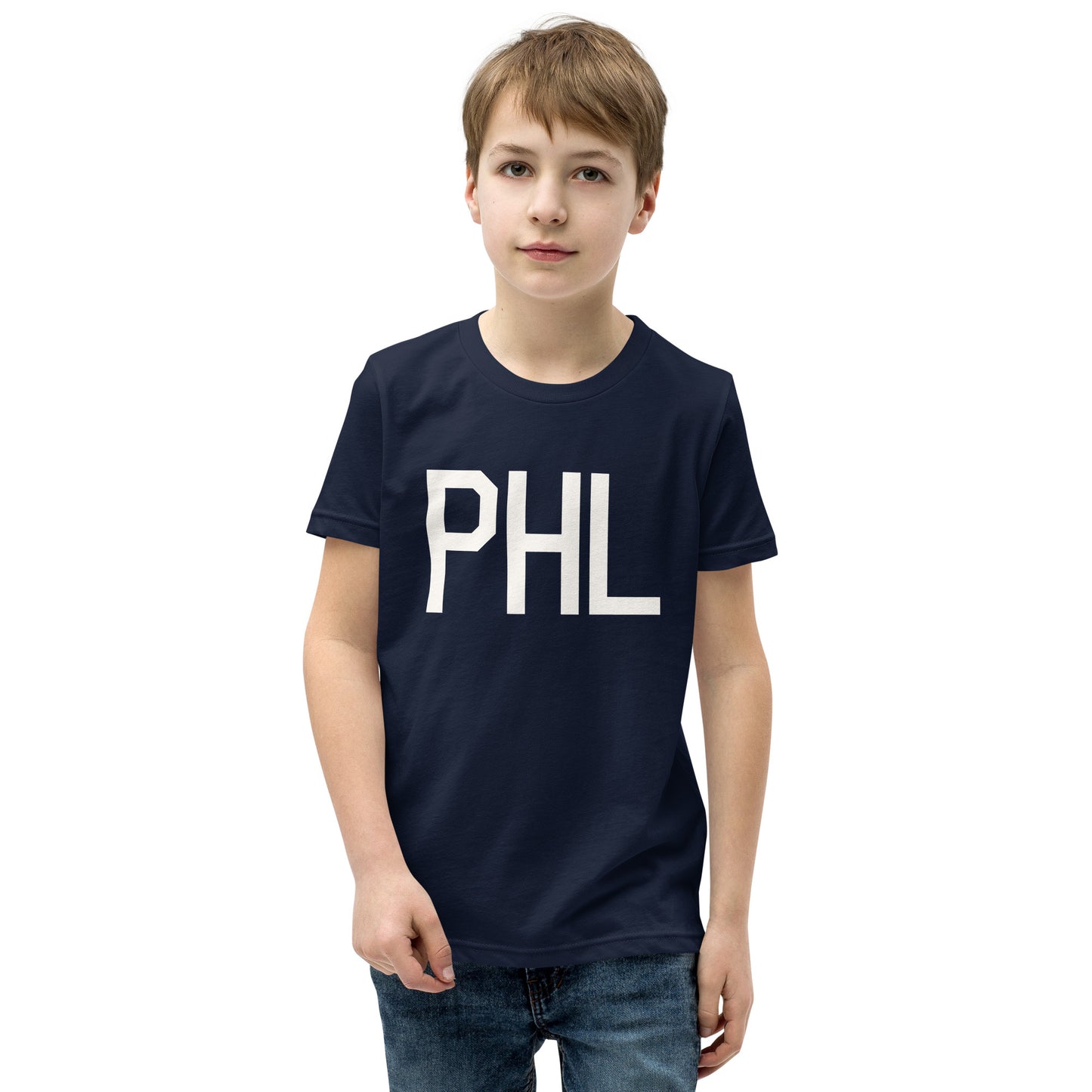 Kid's T-Shirt - White Graphic • PHL Philadelphia • YHM Designs - Image 03