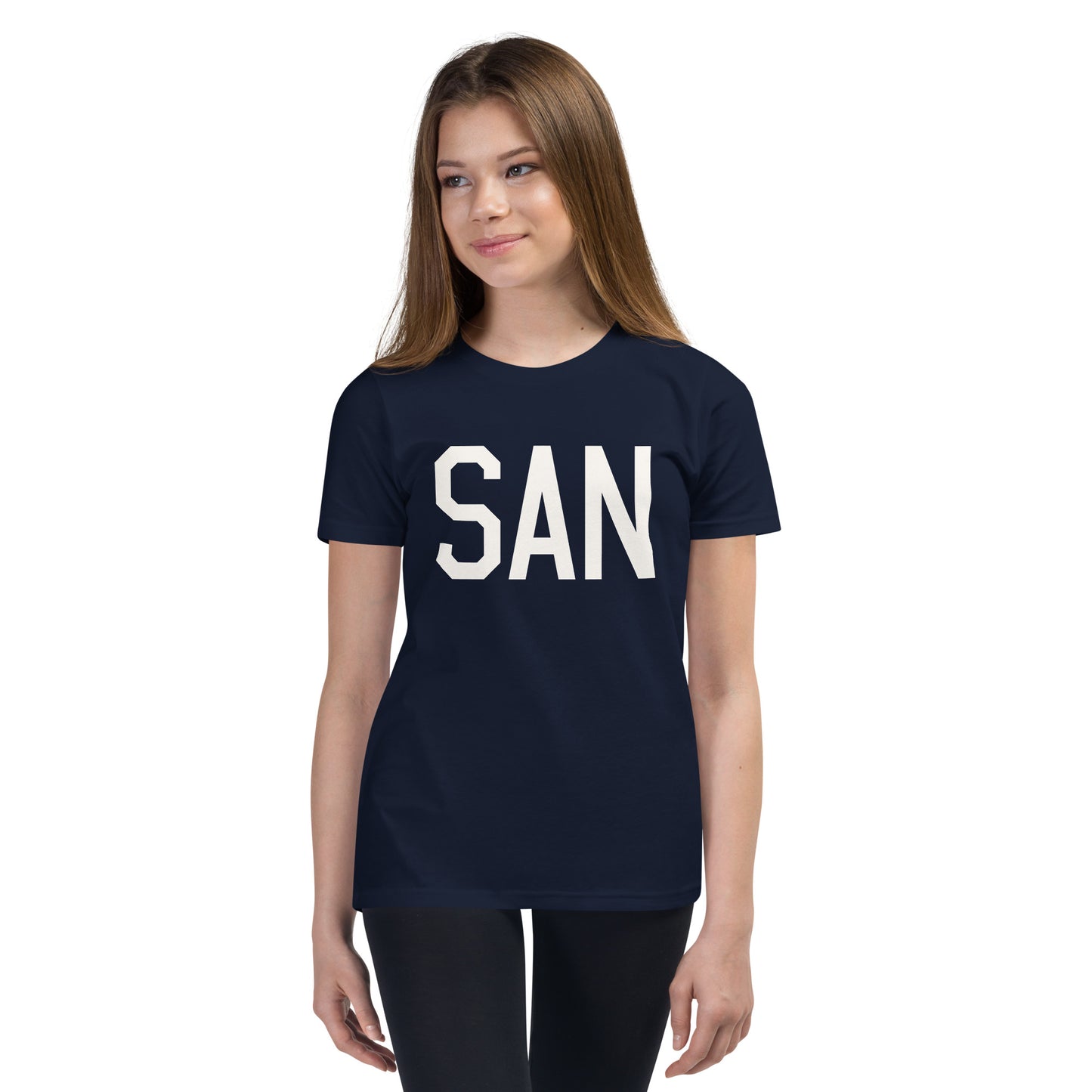 Kid's T-Shirt - White Graphic • SAN San Diego • YHM Designs - Image 04