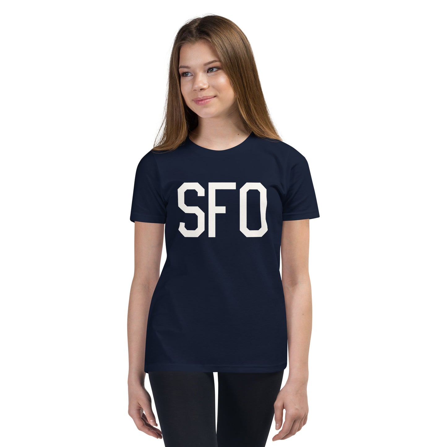 Kid's T-Shirt - White Graphic • SFO San Francisco • YHM Designs - Image 04