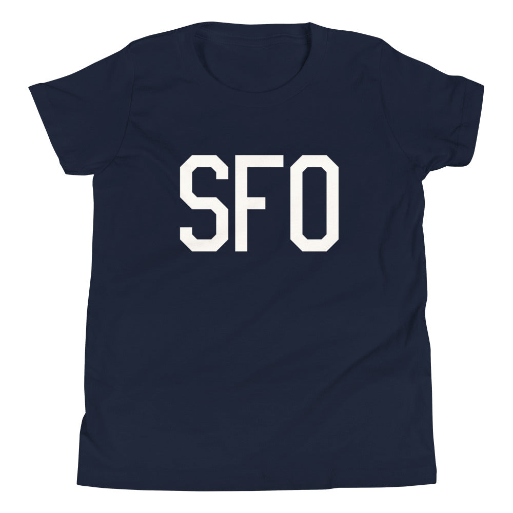 Kid's T-Shirt - White Graphic • SFO San Francisco • YHM Designs - Image 05