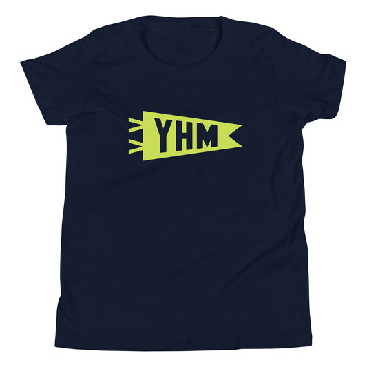 Kid's Airport Code Tee - Green Graphic • YHM Hamilton • YHM Designs - Image 01