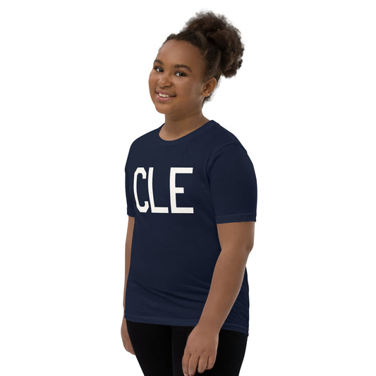 Kid's T-Shirt - White Graphic • CLE Cleveland • YHM Designs - Image 02