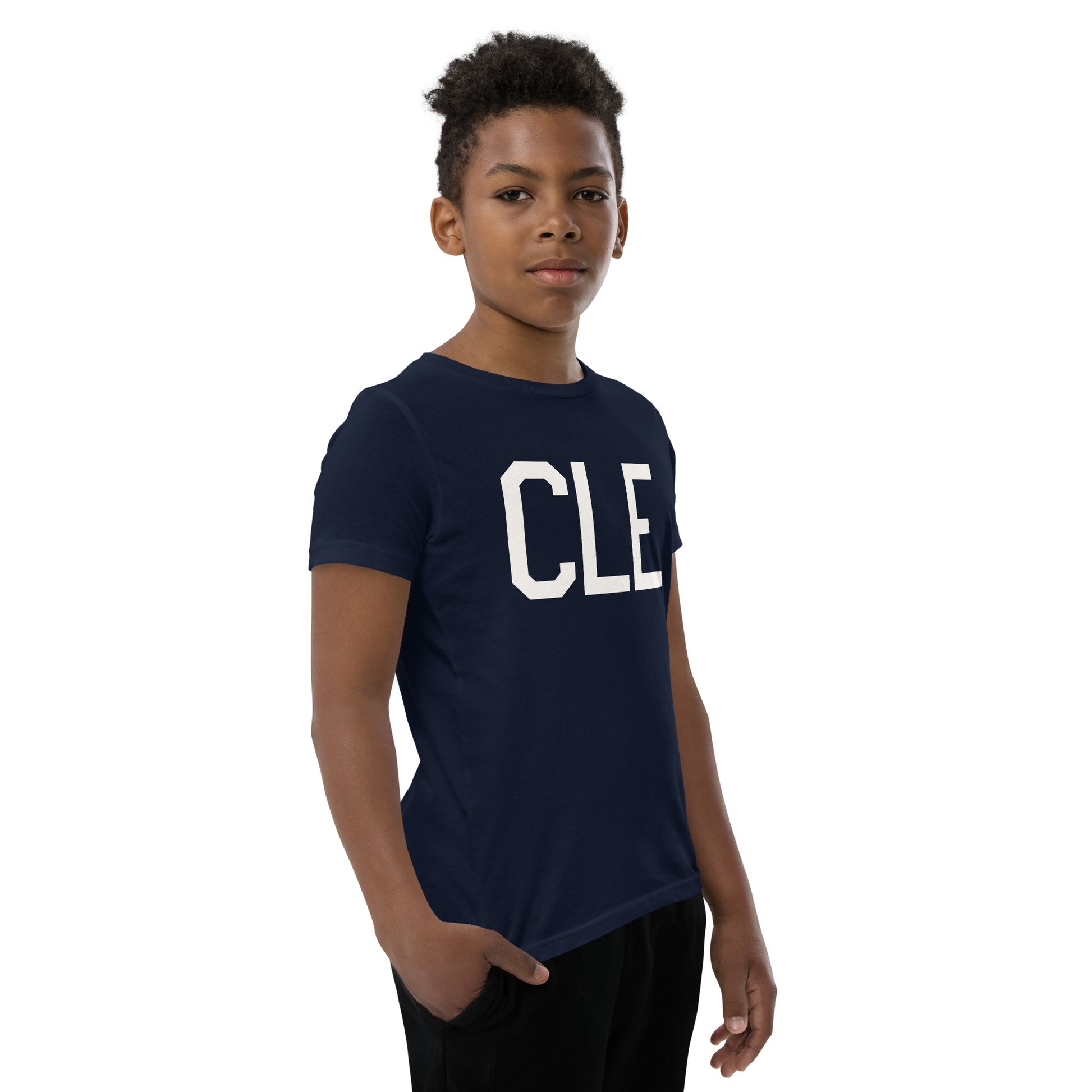 Kid's T-Shirt - White Graphic • CLE Cleveland • YHM Designs - Image 08