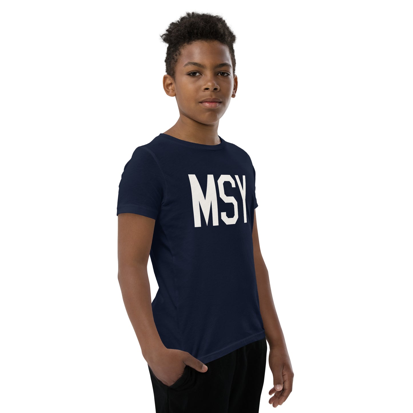 Kid's T-Shirt - White Graphic • MSY New Orleans • YHM Designs - Image 08