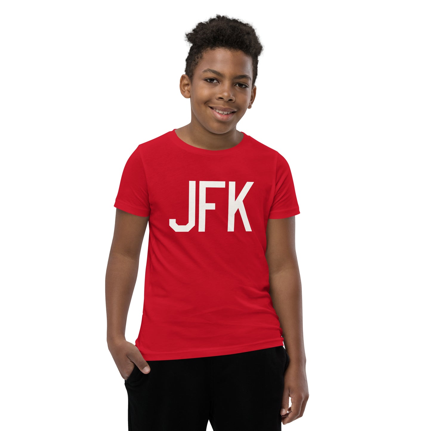 Kid's T-Shirt - White Graphic • JFK New York • YHM Designs - Image 09