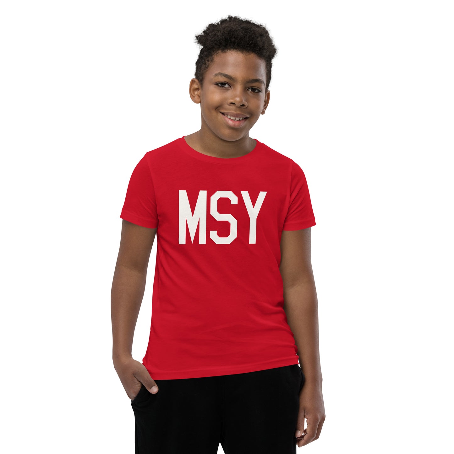 Kid's T-Shirt - White Graphic • MSY New Orleans • YHM Designs - Image 09