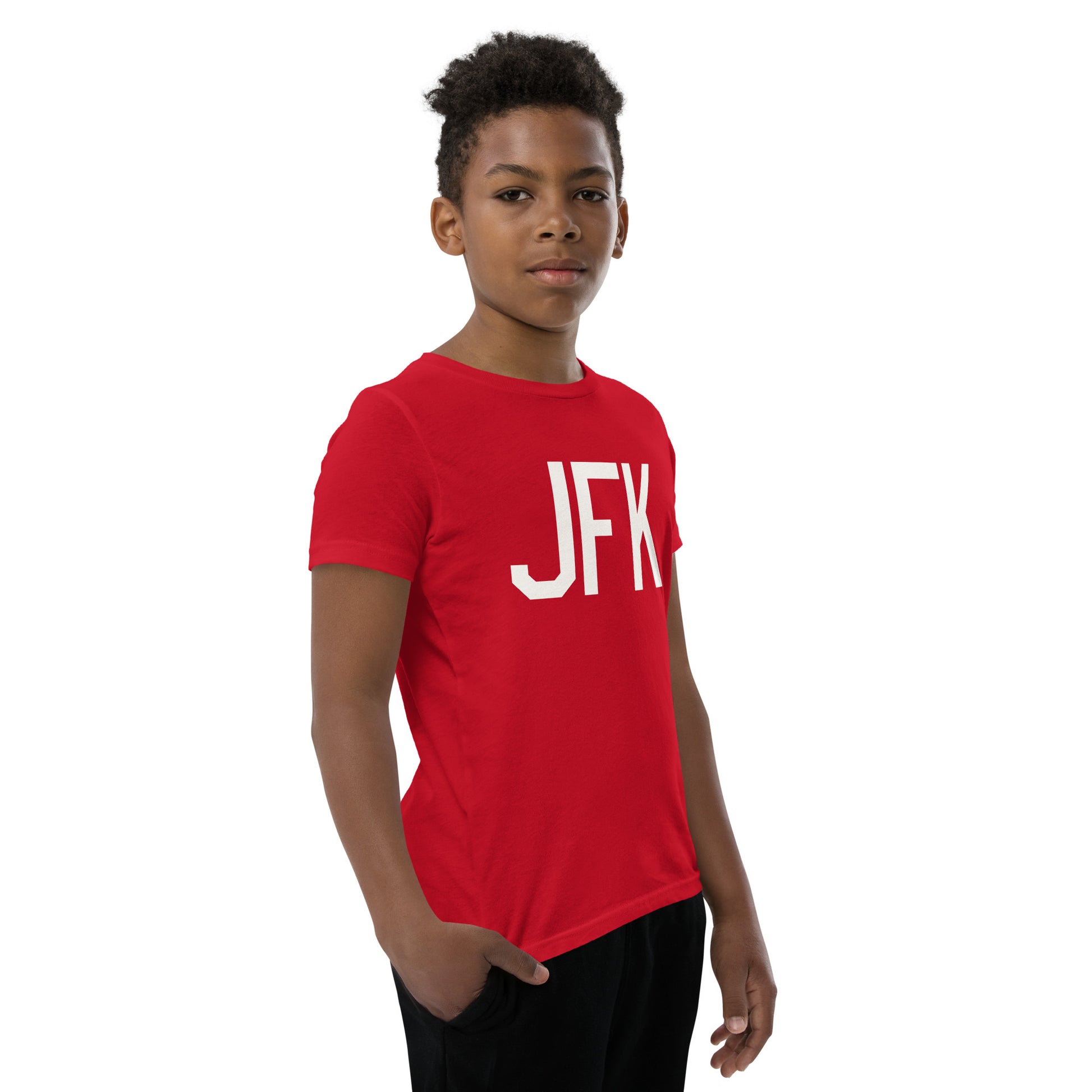 Kid's T-Shirt - White Graphic • JFK New York • YHM Designs - Image 10